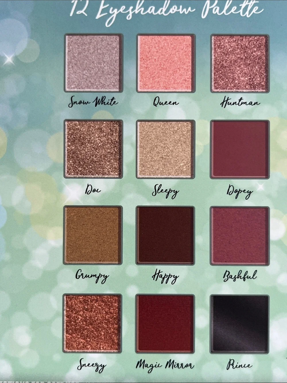 NEW!  Disney Snow White Makeup Palette — Teal, Blue, Red, Yellow Artwork
